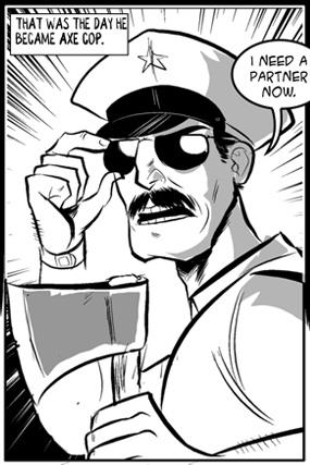 axe cop closeup